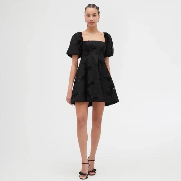 Hill House Home Matilda Lace Mini Dress in Black Cotton Lace Sz. Small NWT - Picture 3 of 13